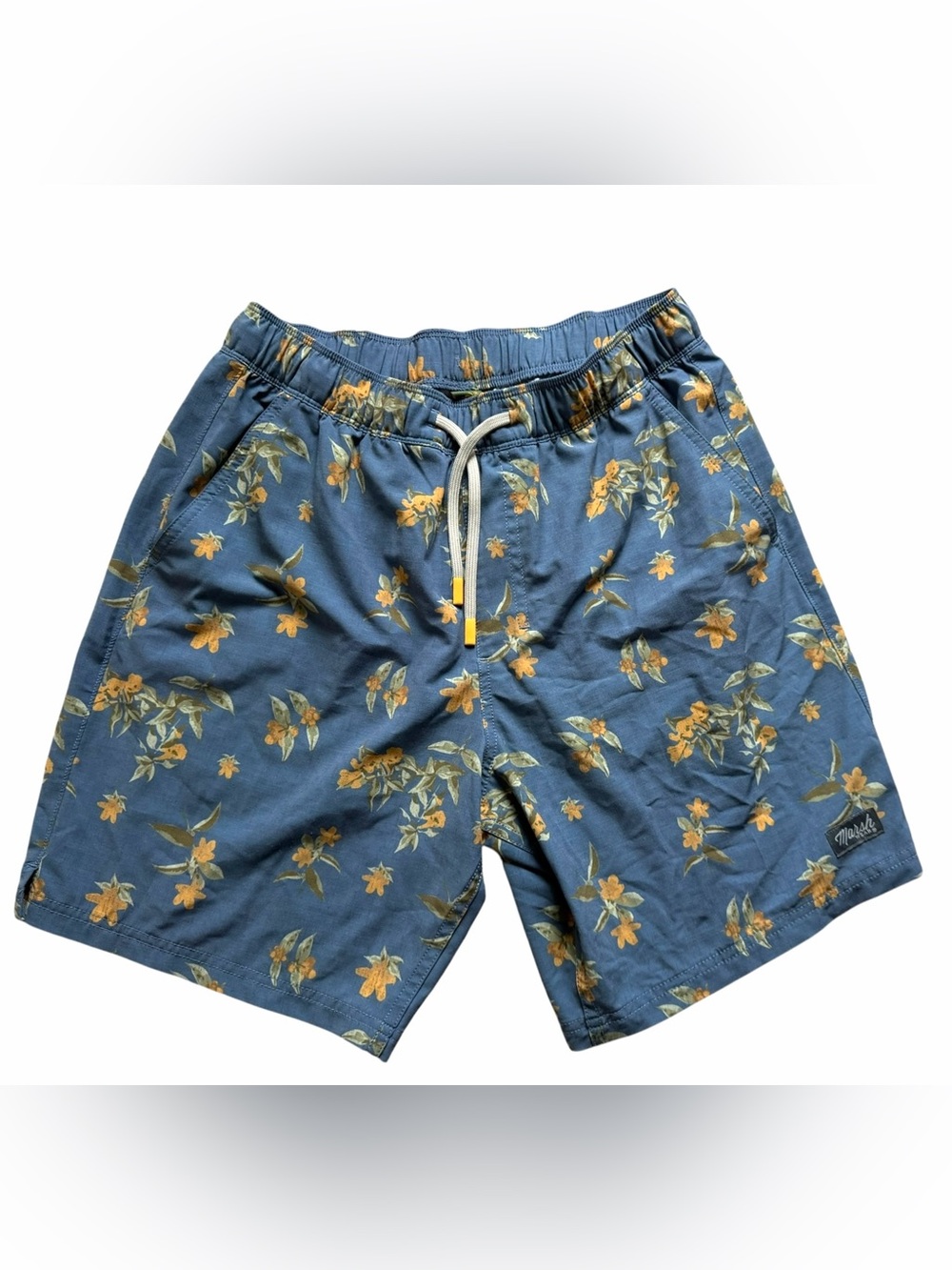 Marsh Wear Men’s Fulton Volley Shorts 8” Size Medium Blue Floral Outdoor Summer